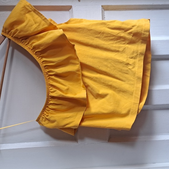 J. Crew XL  Ruffle Top - Sunshine Yellow Summer Top - Structure One shoulder top - Picture 7 of 8